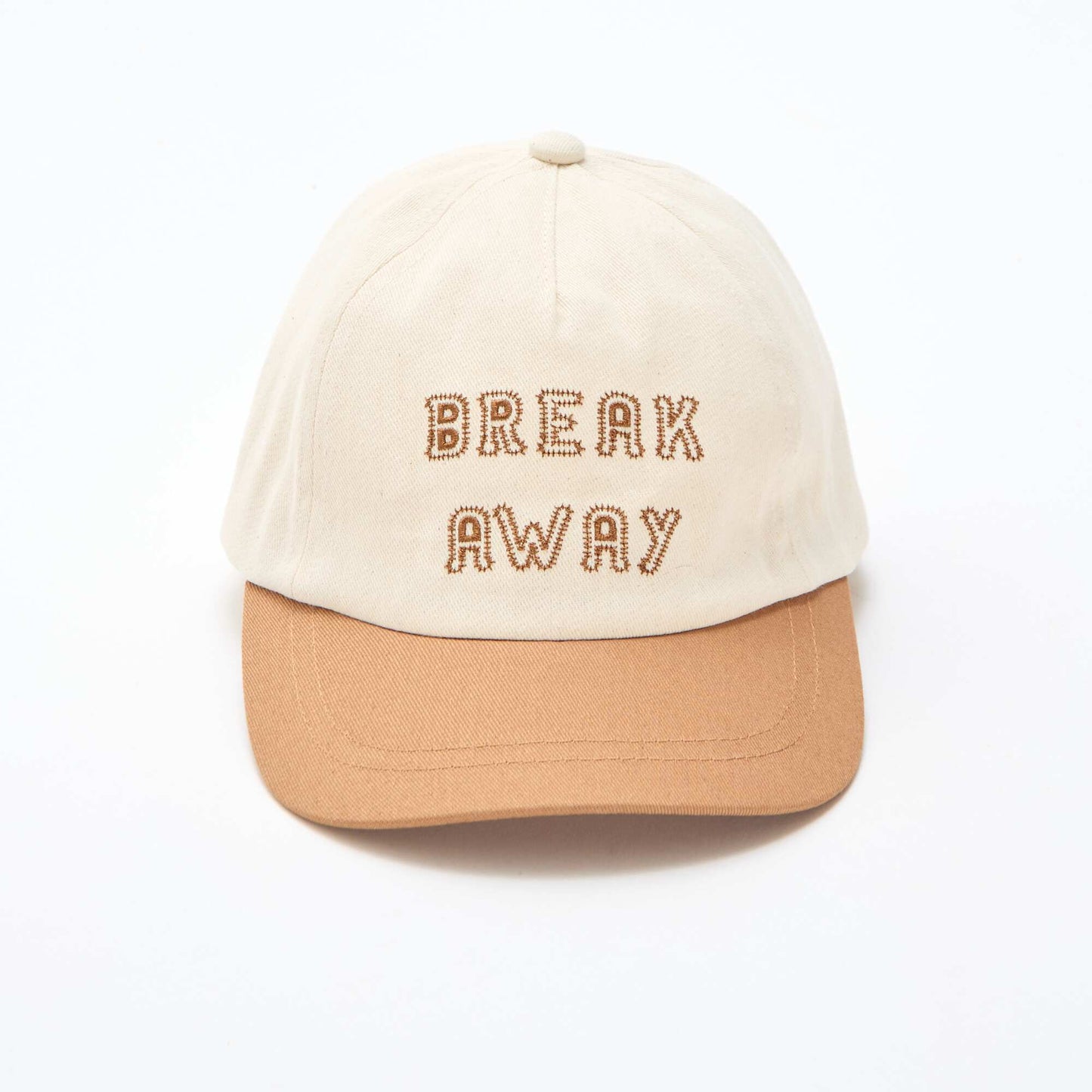 Embroidered Fabric Cap BEIGE