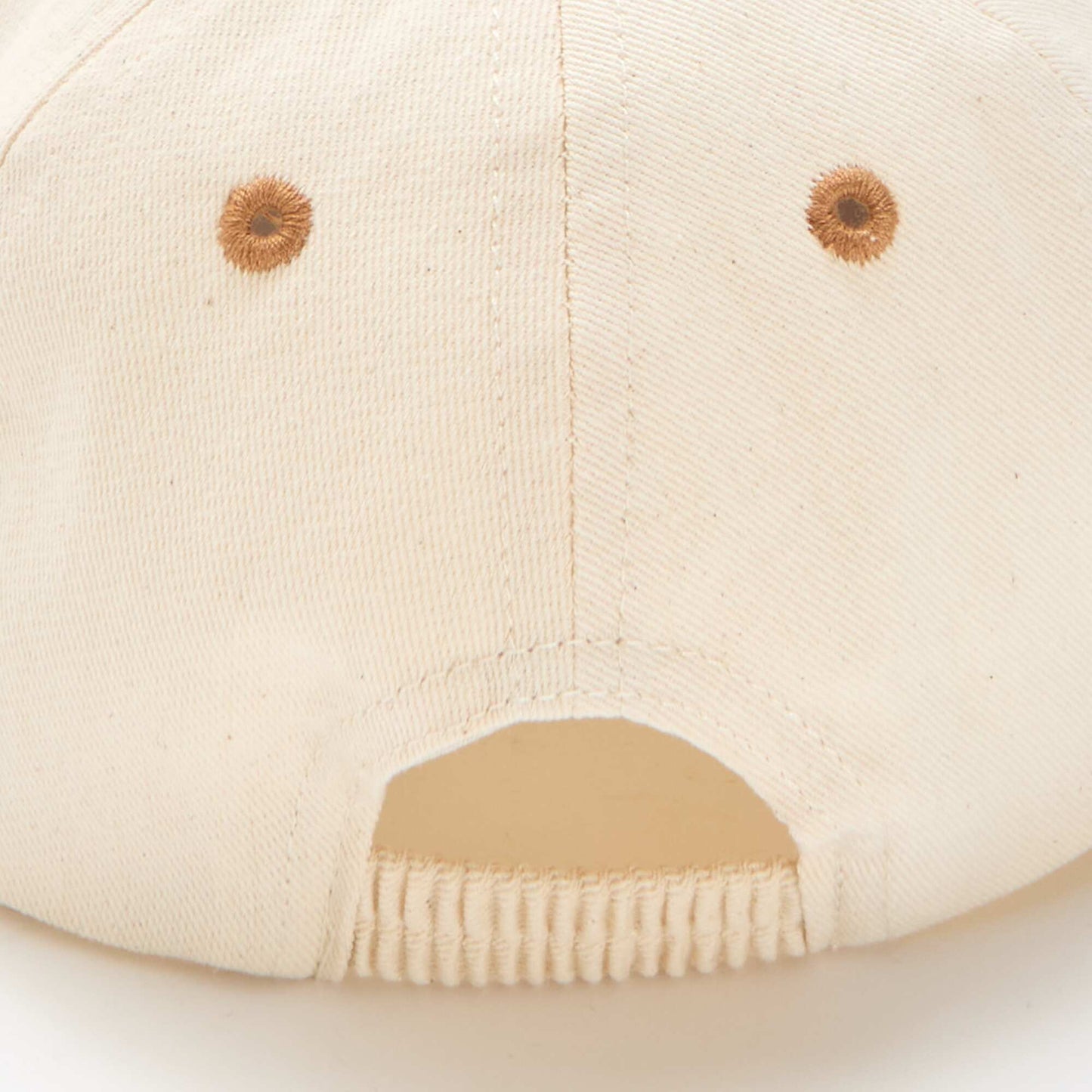 Embroidered Fabric Cap BEIGE