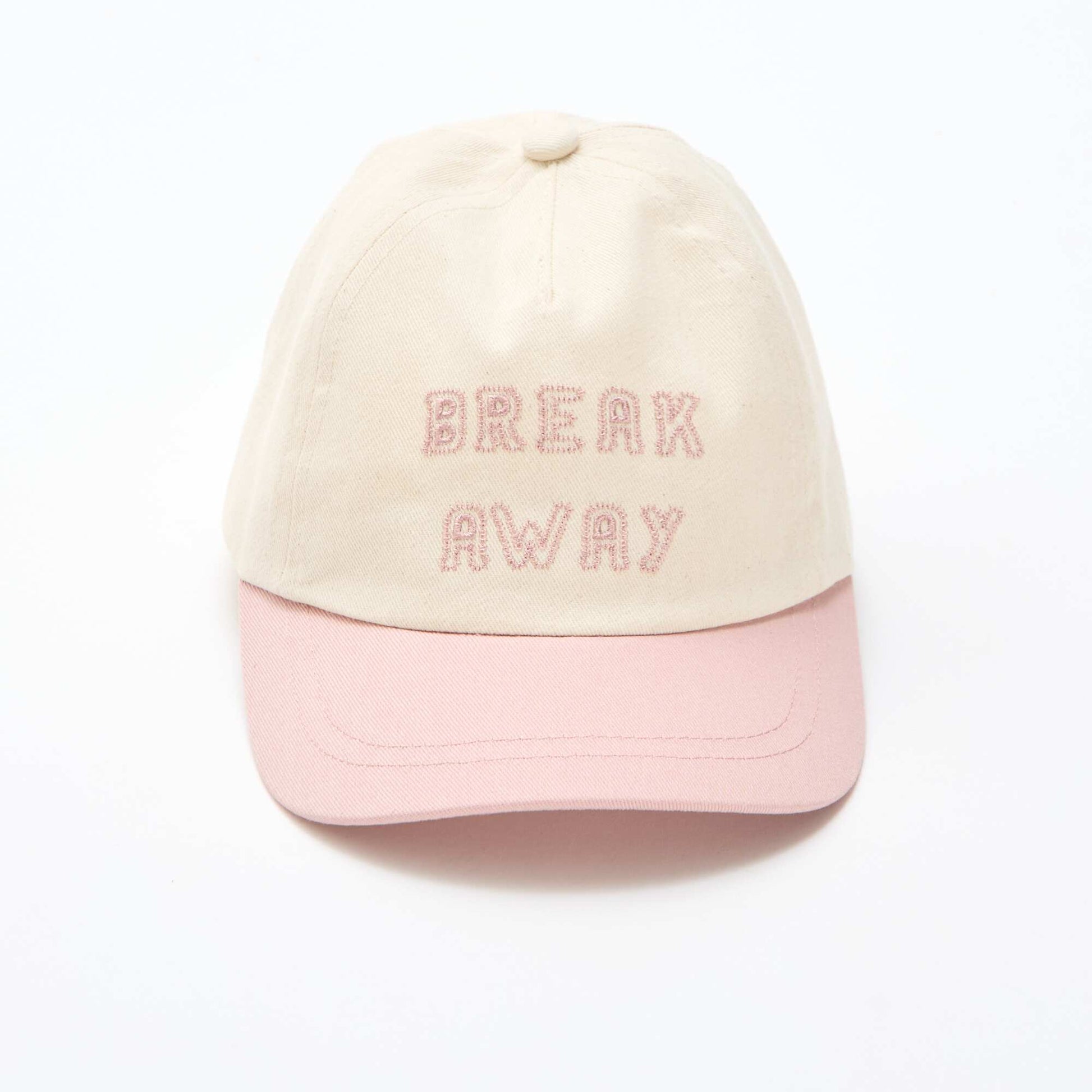 Embroidered Fabric Cap BEIGE