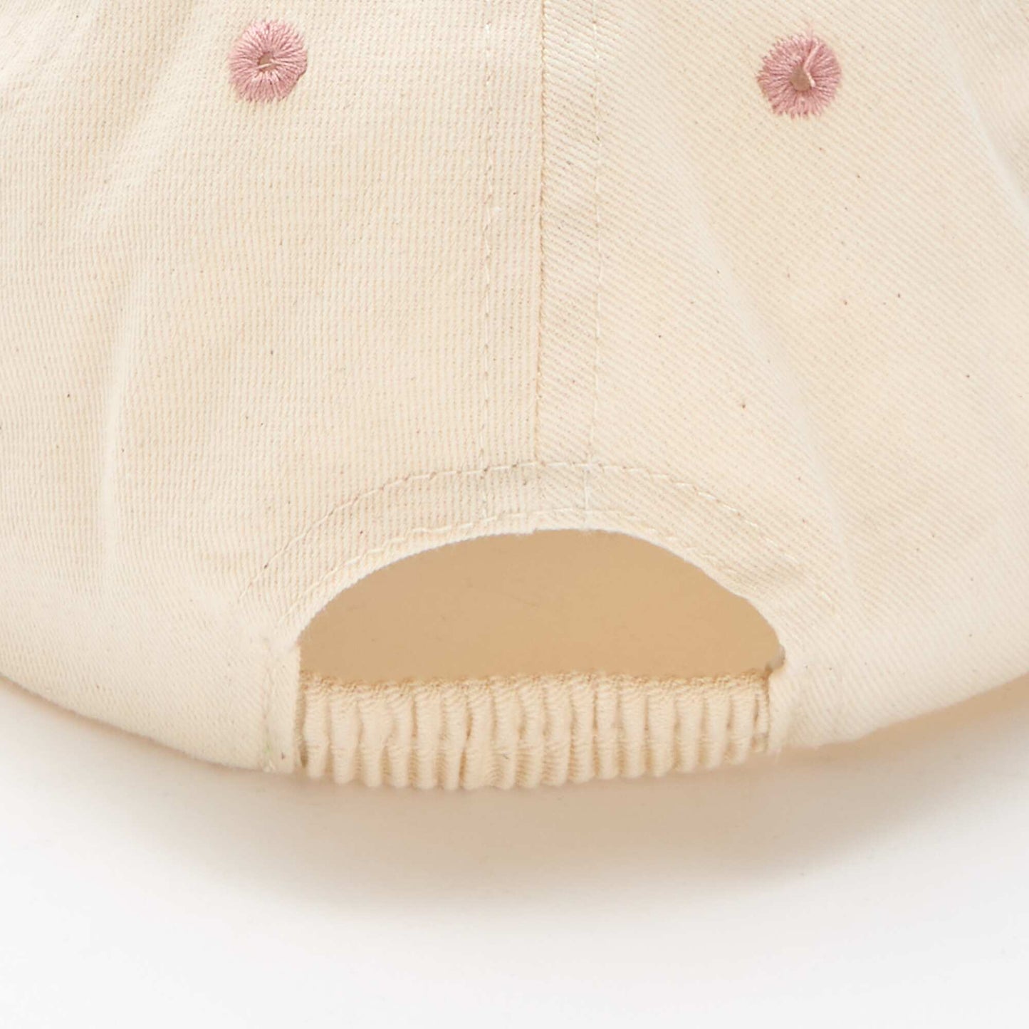 Embroidered Fabric Cap BEIGE