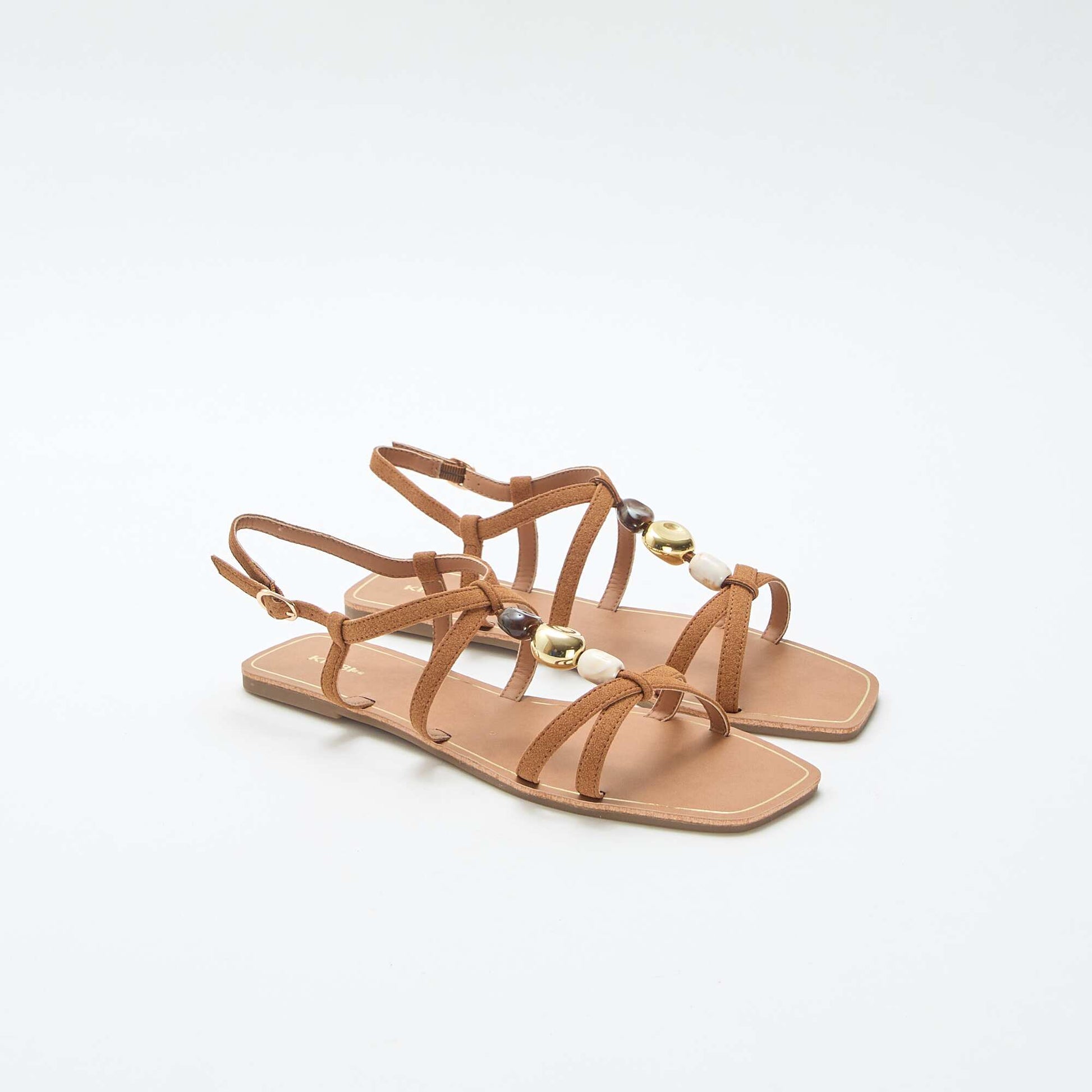 Jewel-Detail Sandals BROWN