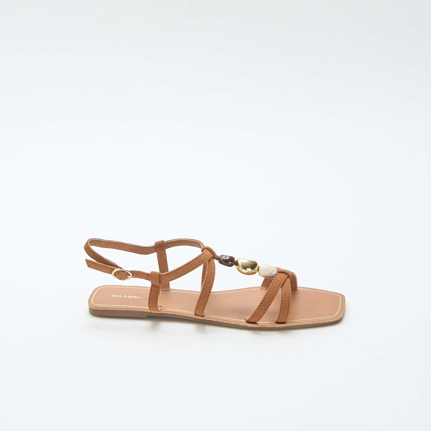 Jewel-Detail Sandals BROWN