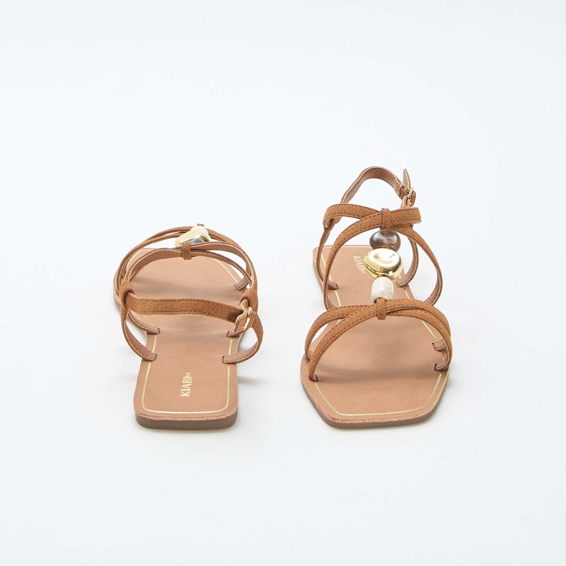 Jewel-Detail Sandals BROWN