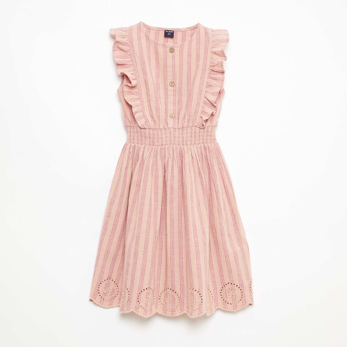 Striped Linen-Cotton Dress PINK