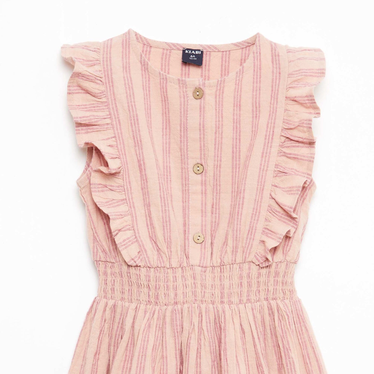 Striped Linen-Cotton Dress PINK