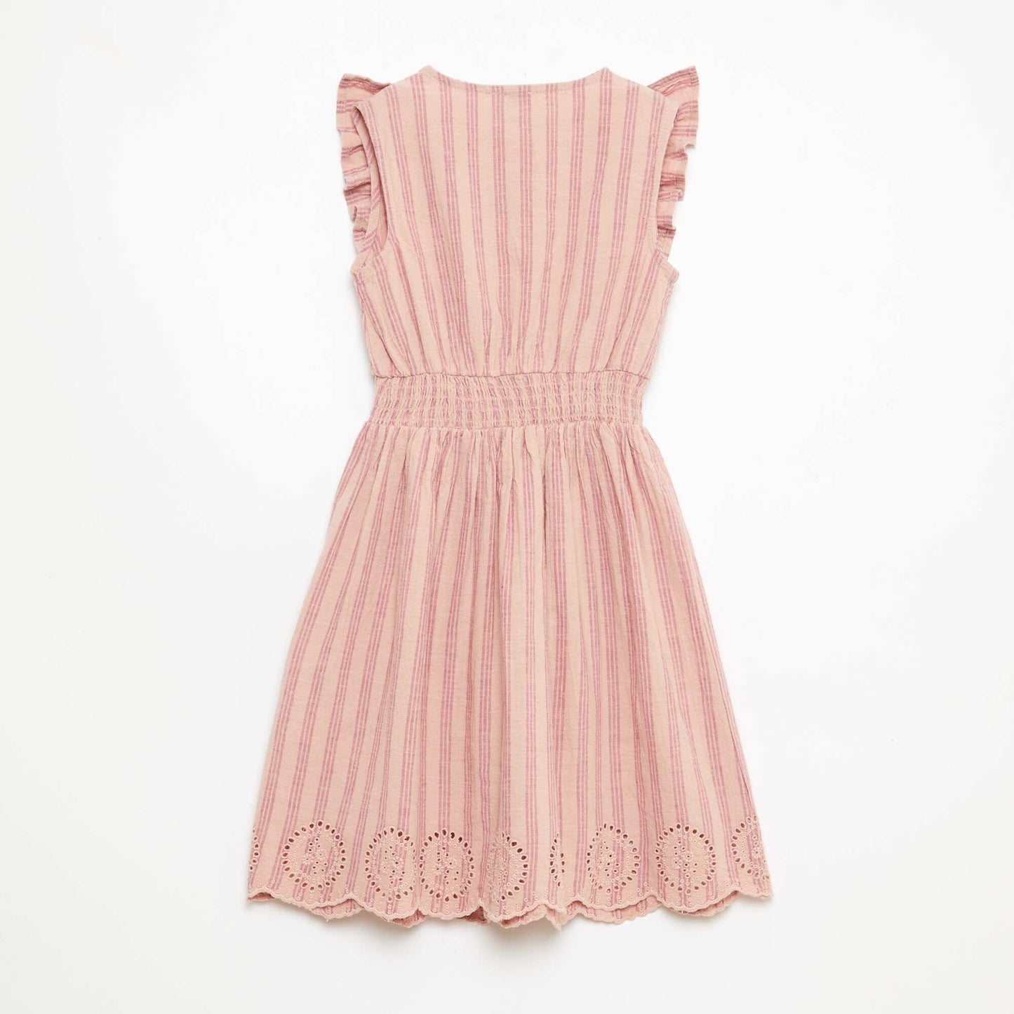 Striped Linen-Cotton Dress PINK