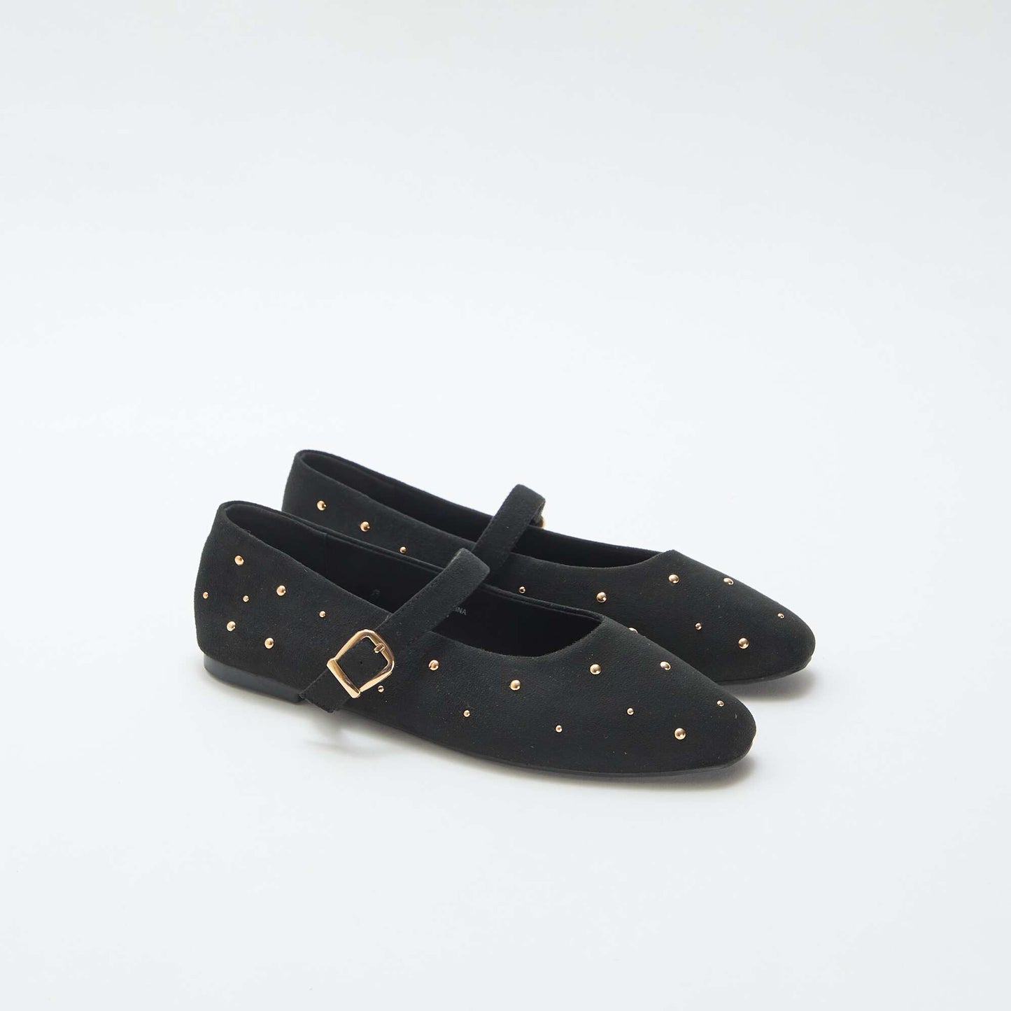 Flat Faux Leather Ballet Flats BLACK