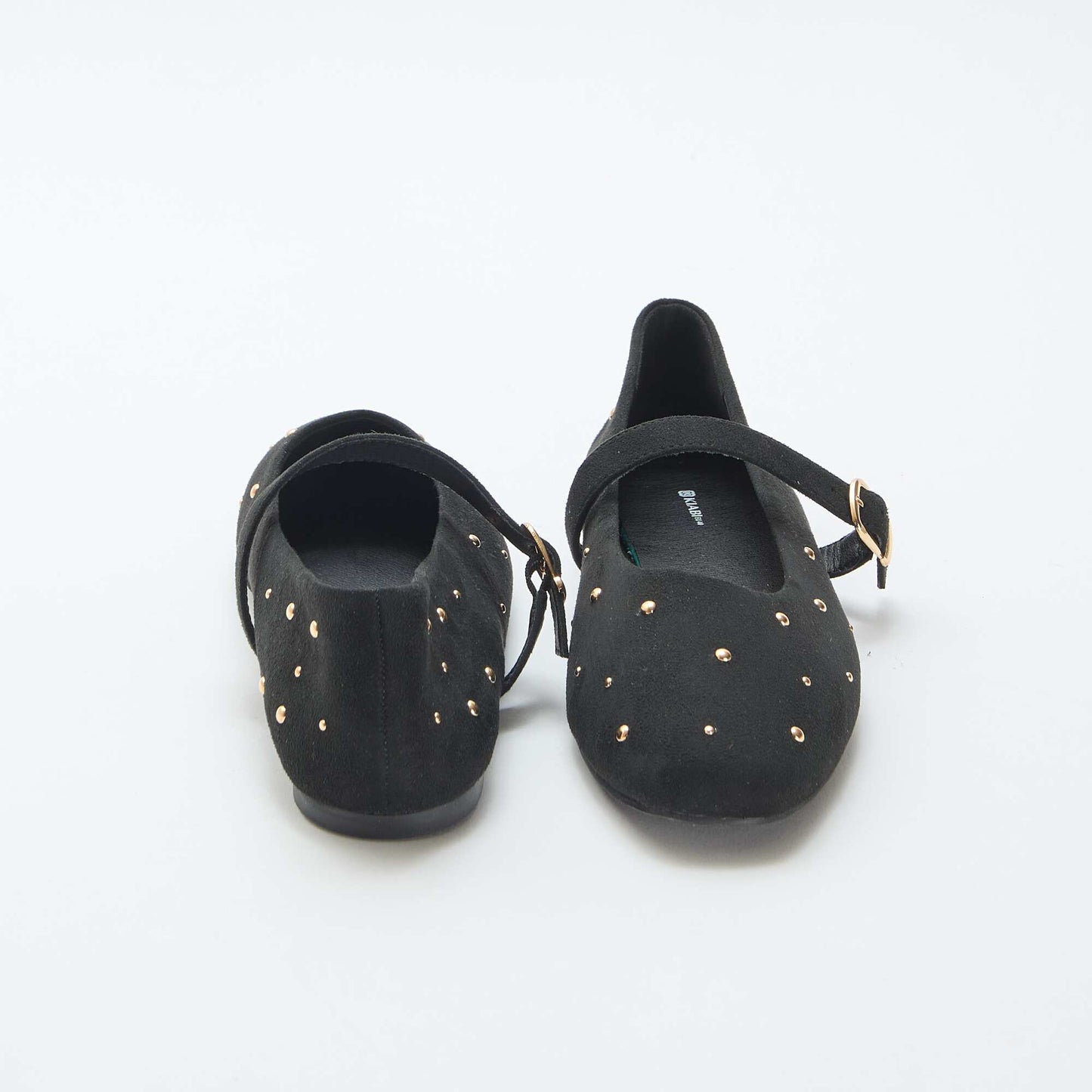 Flat Faux Leather Ballet Flats BLACK