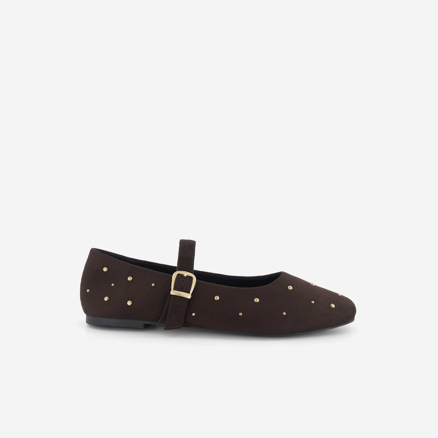 Flat Faux Leather Ballet Flats BROWN