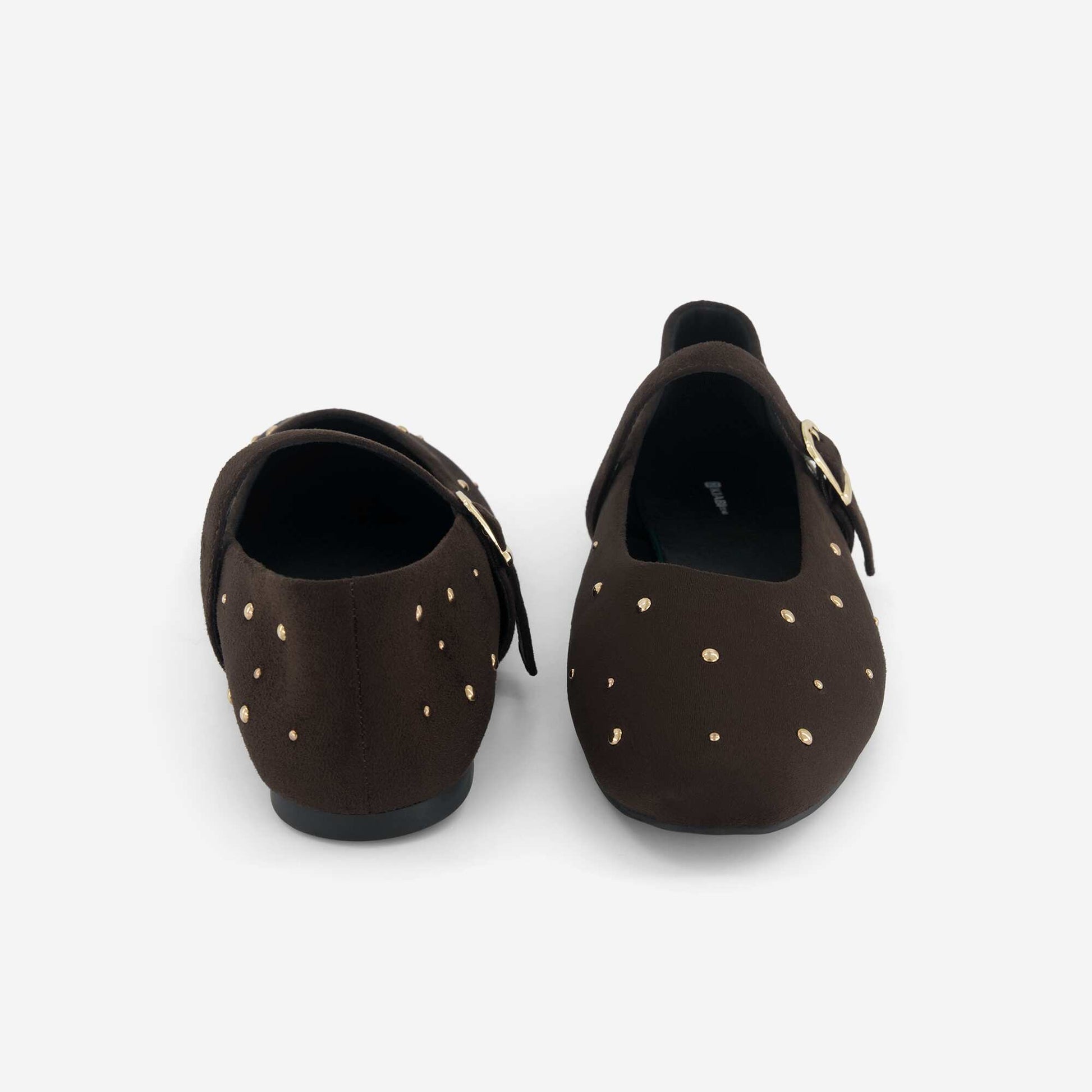 Flat Faux Leather Ballet Flats BROWN