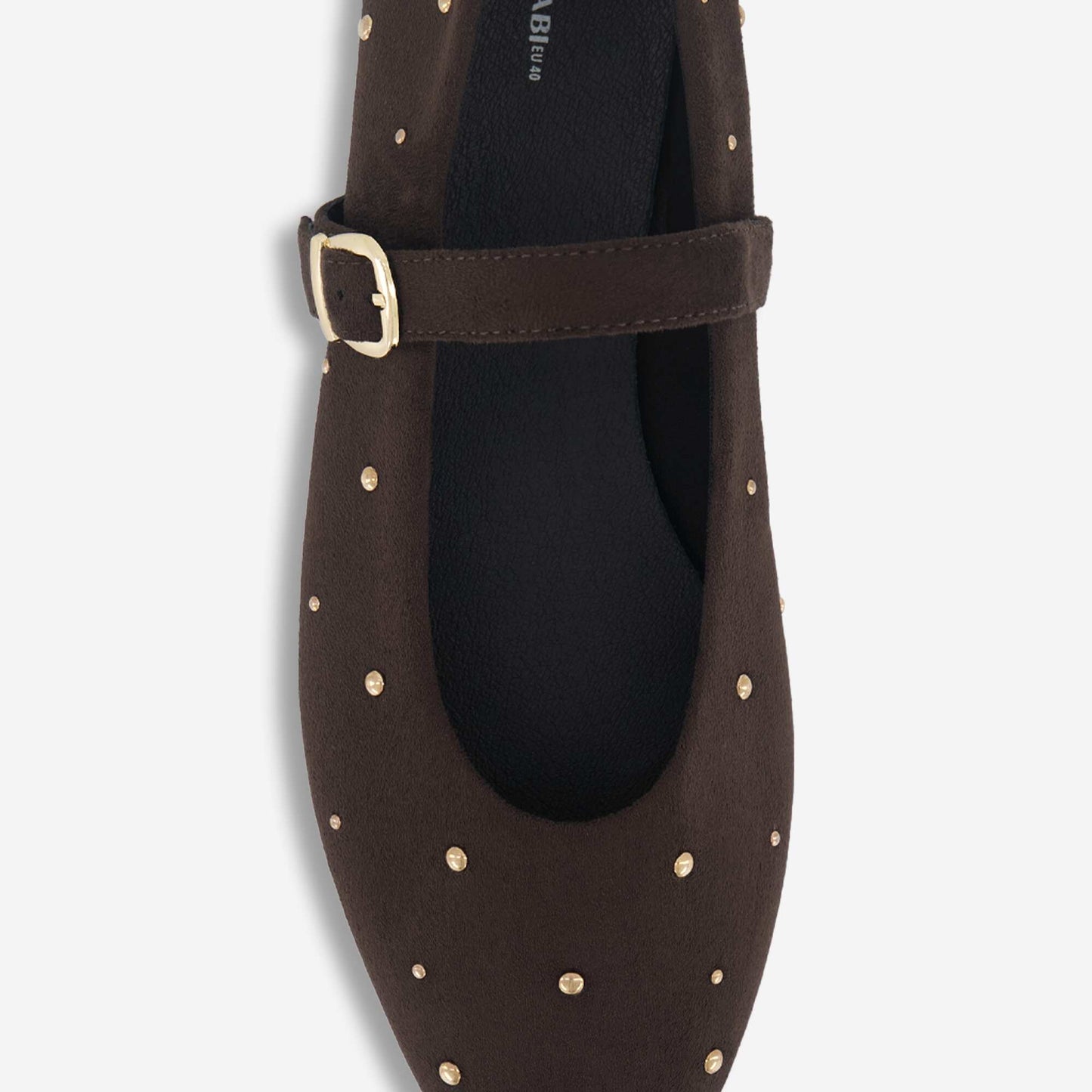 Flat Faux Leather Ballet Flats BROWN