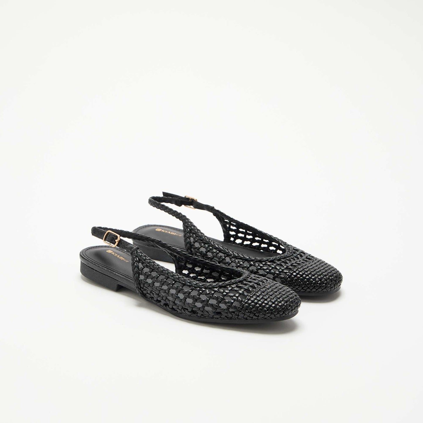 Braided Open Ballet Flats BLACK