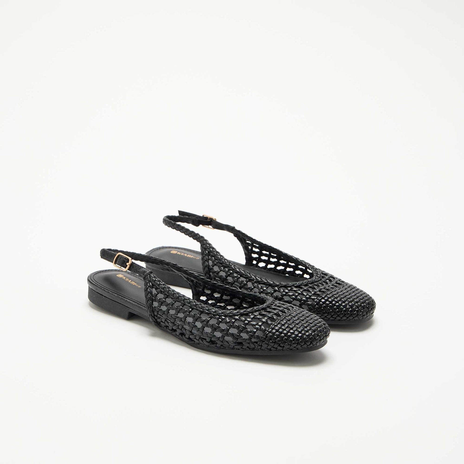 Braided Open Ballet Flats BLACK