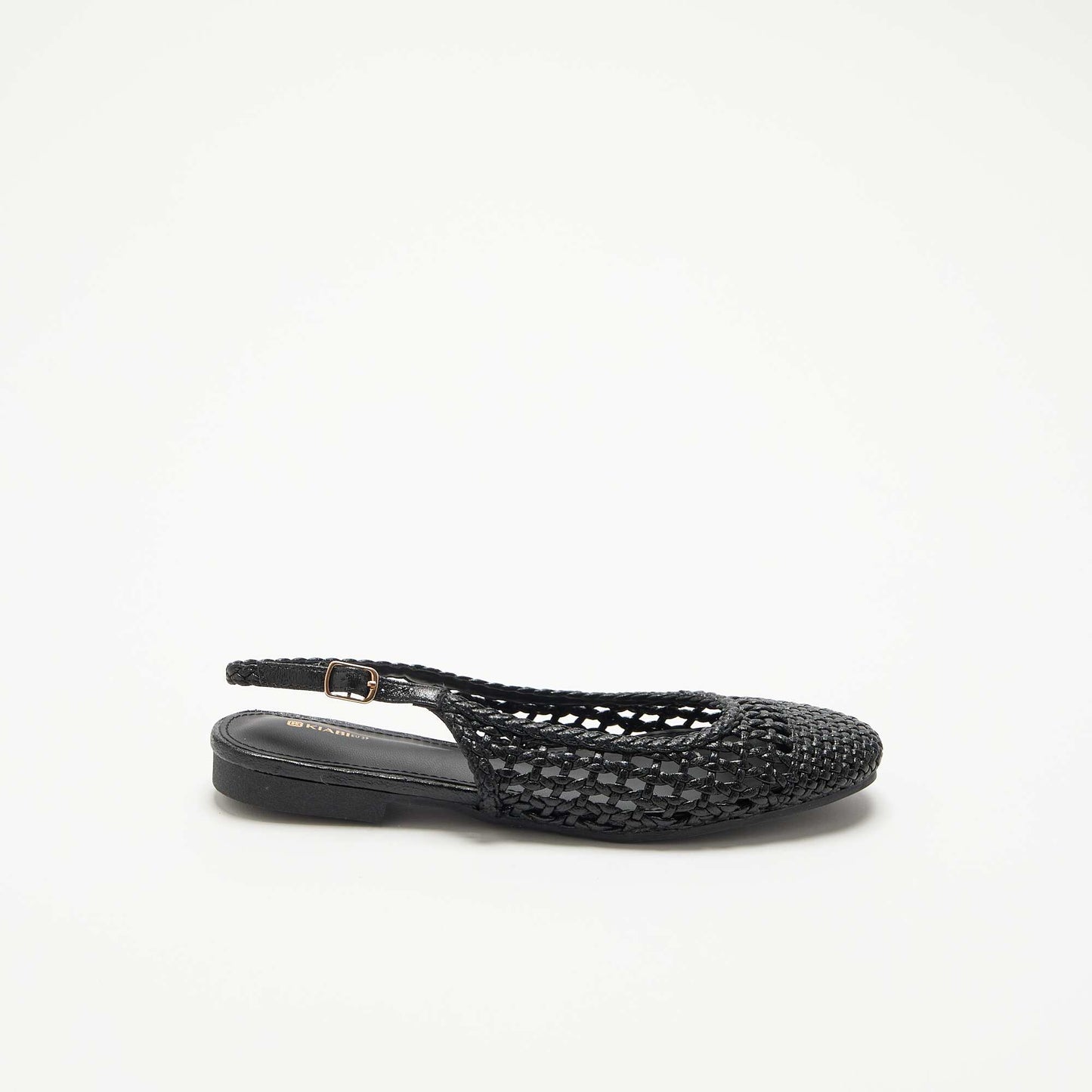 Braided Open Ballet Flats BLACK