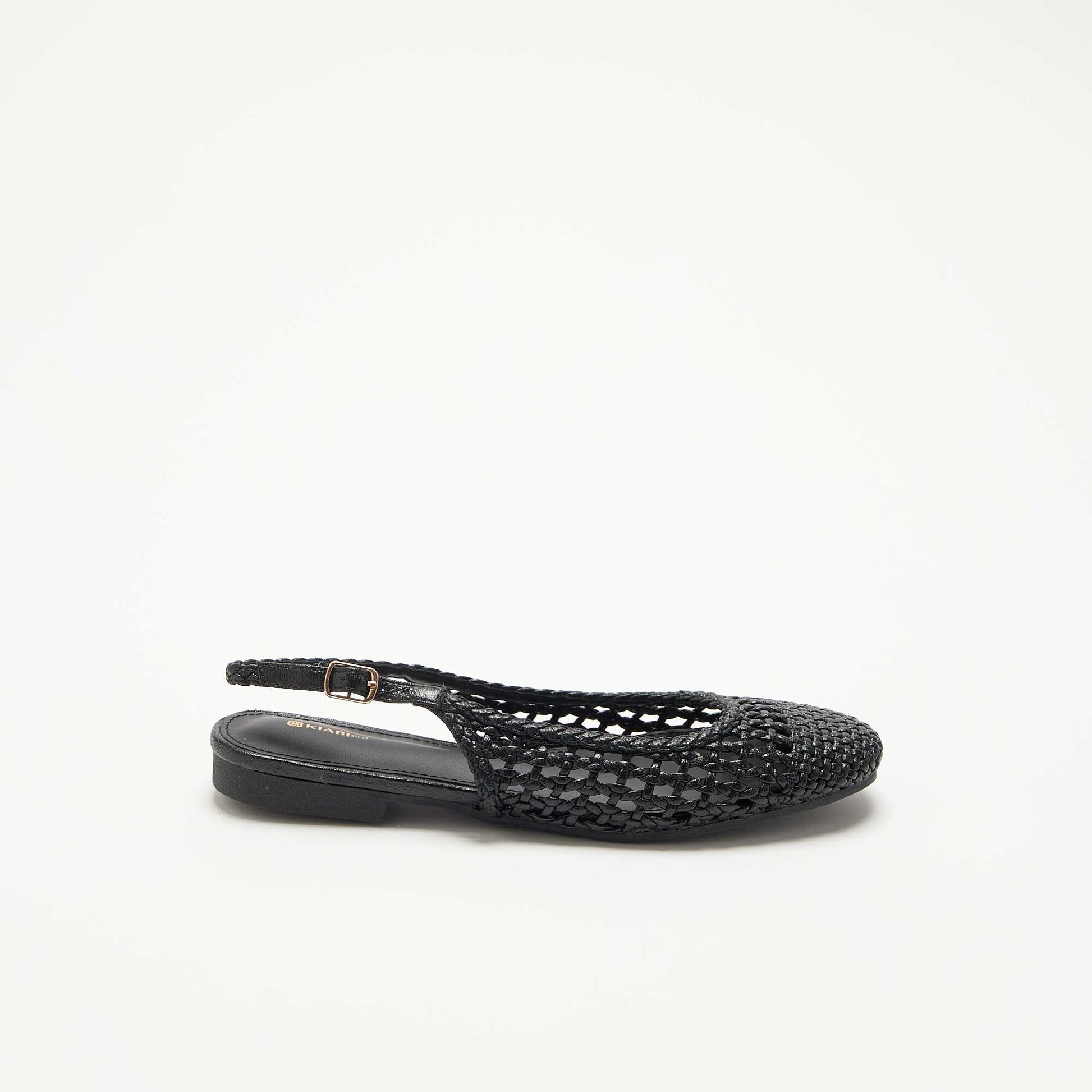Braided Open Ballet Flats BLACK