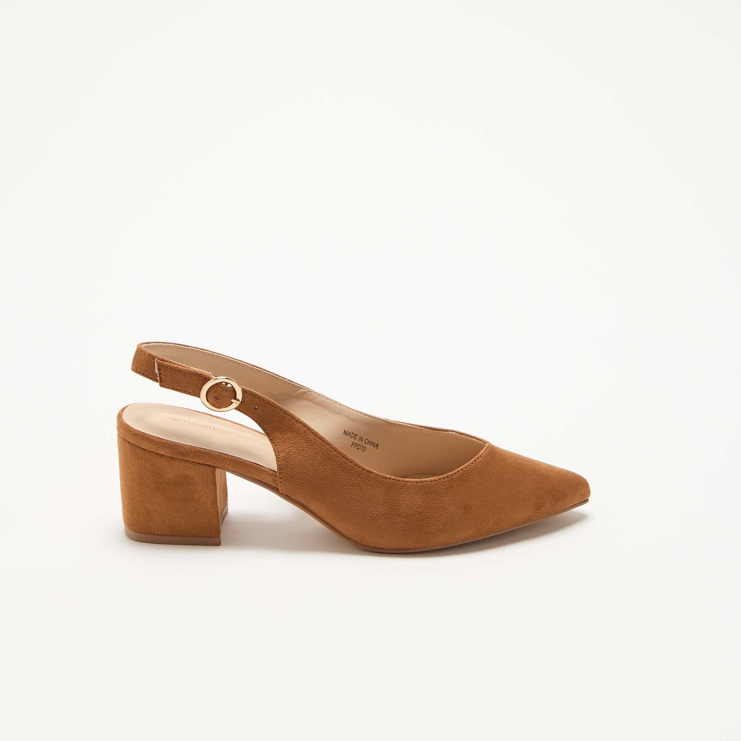 Pointed-Toe Block Heel Pumps BROWN