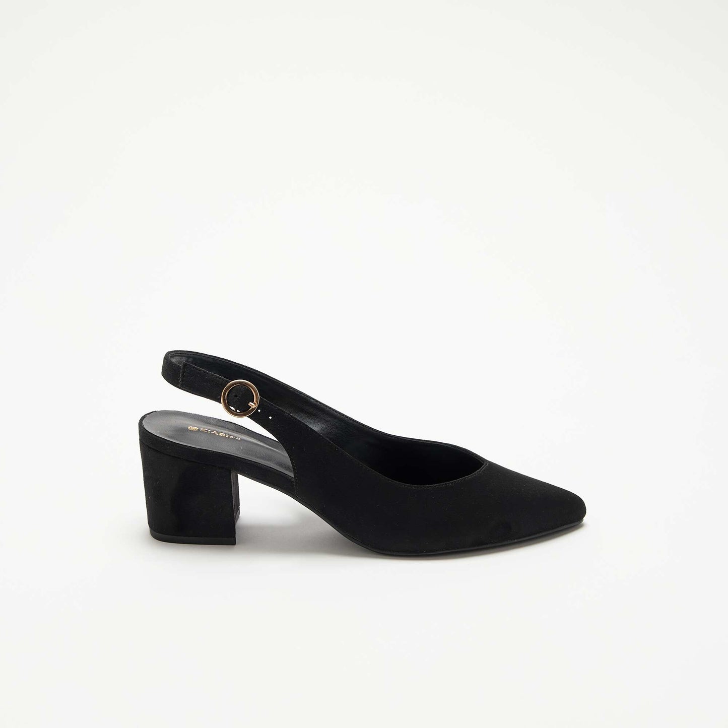 Pointed-Toe Block Heel Pumps BLACK