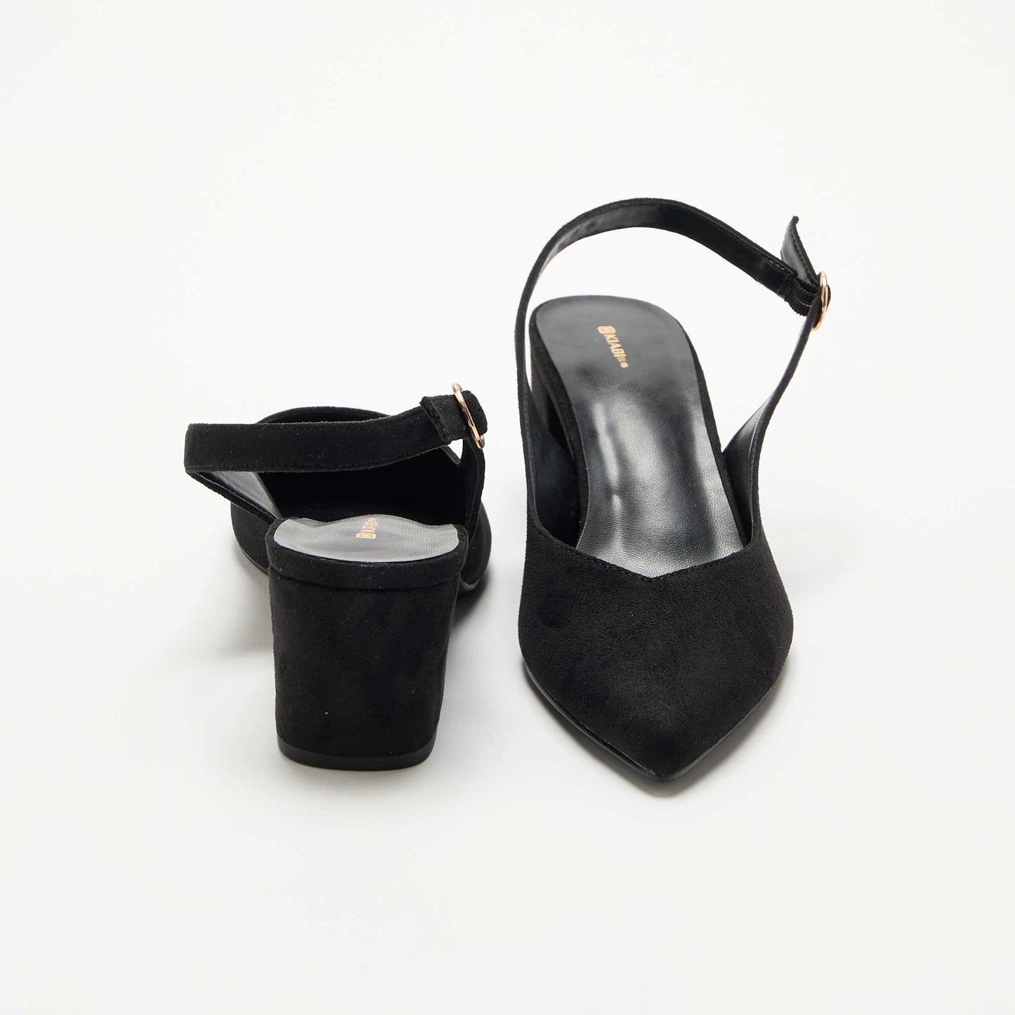 Pointed-Toe Block Heel Pumps BLACK