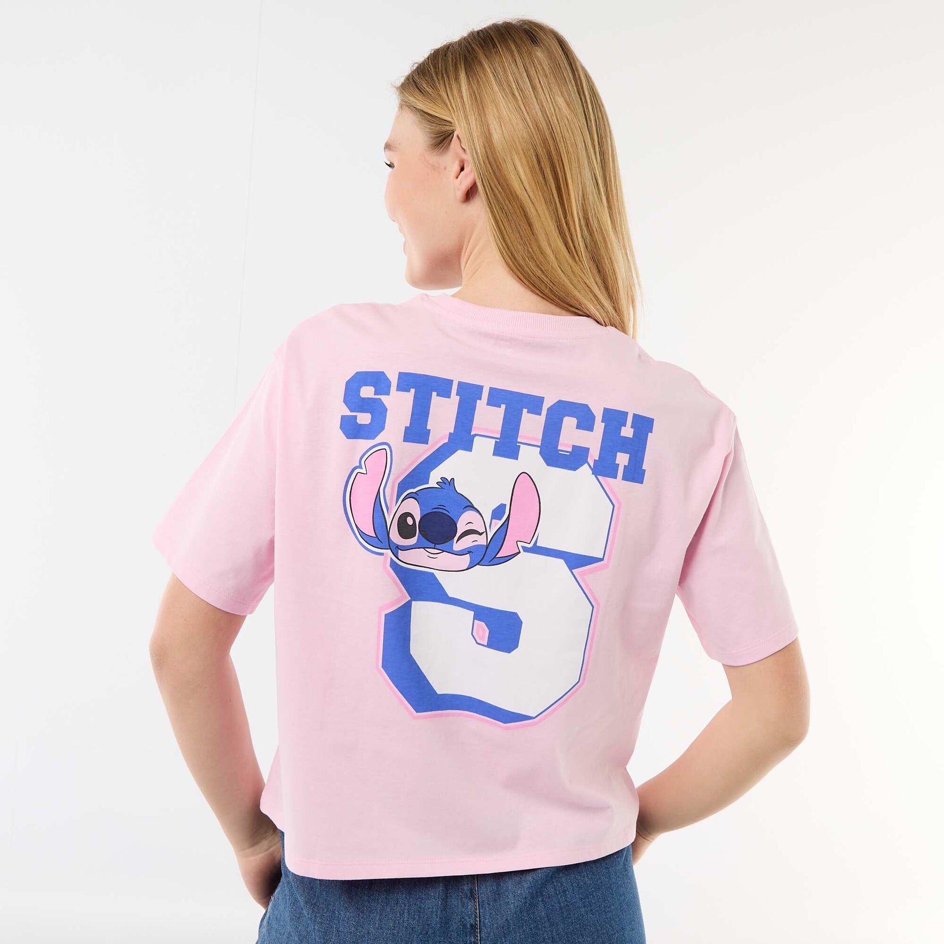 Stitch Printed T-Shirt PINK