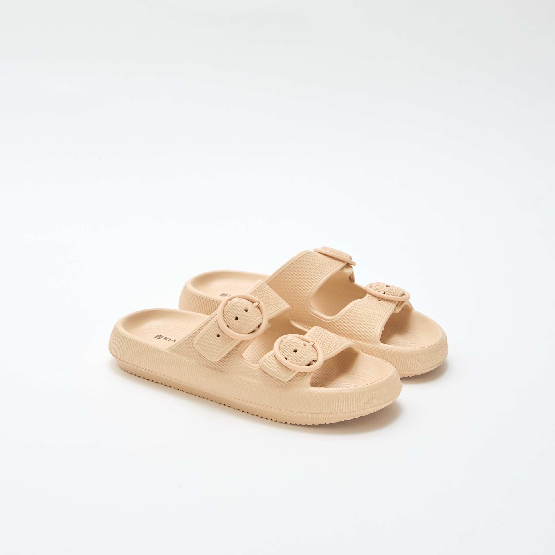 Plain double-strap mules BEIGE