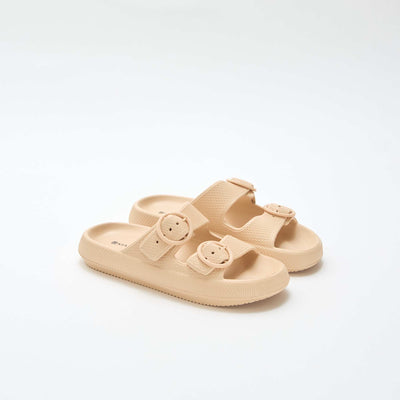 Plain double-strap mules BEIGE