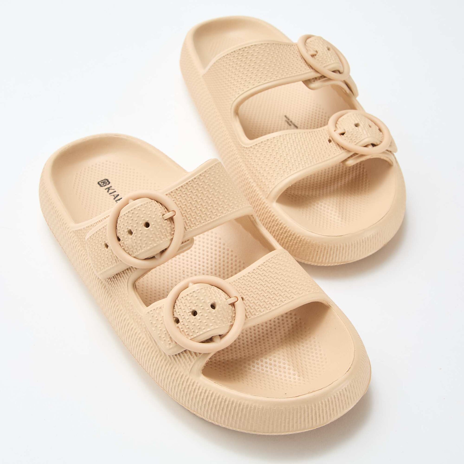 Plain double-strap mules BEIGE