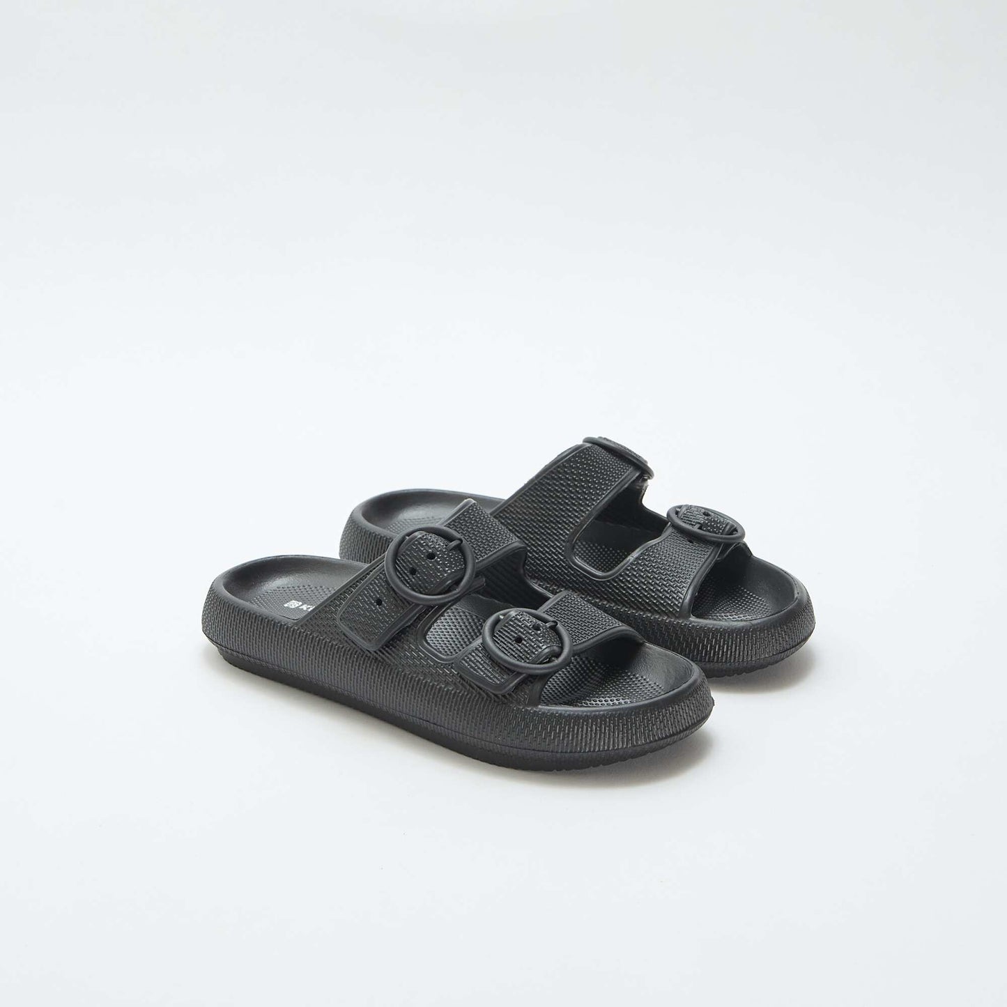 Plain double-strap mules BLACK