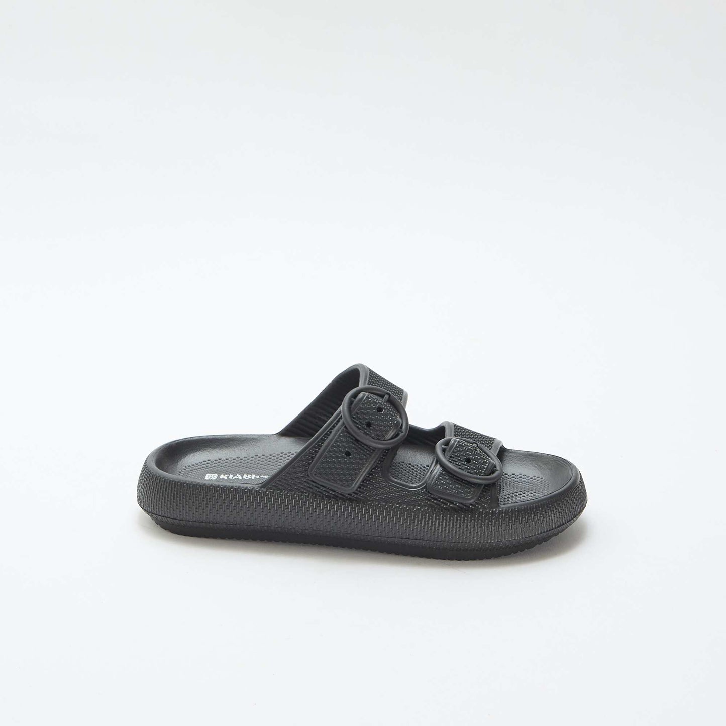 Plain double-strap mules BLACK