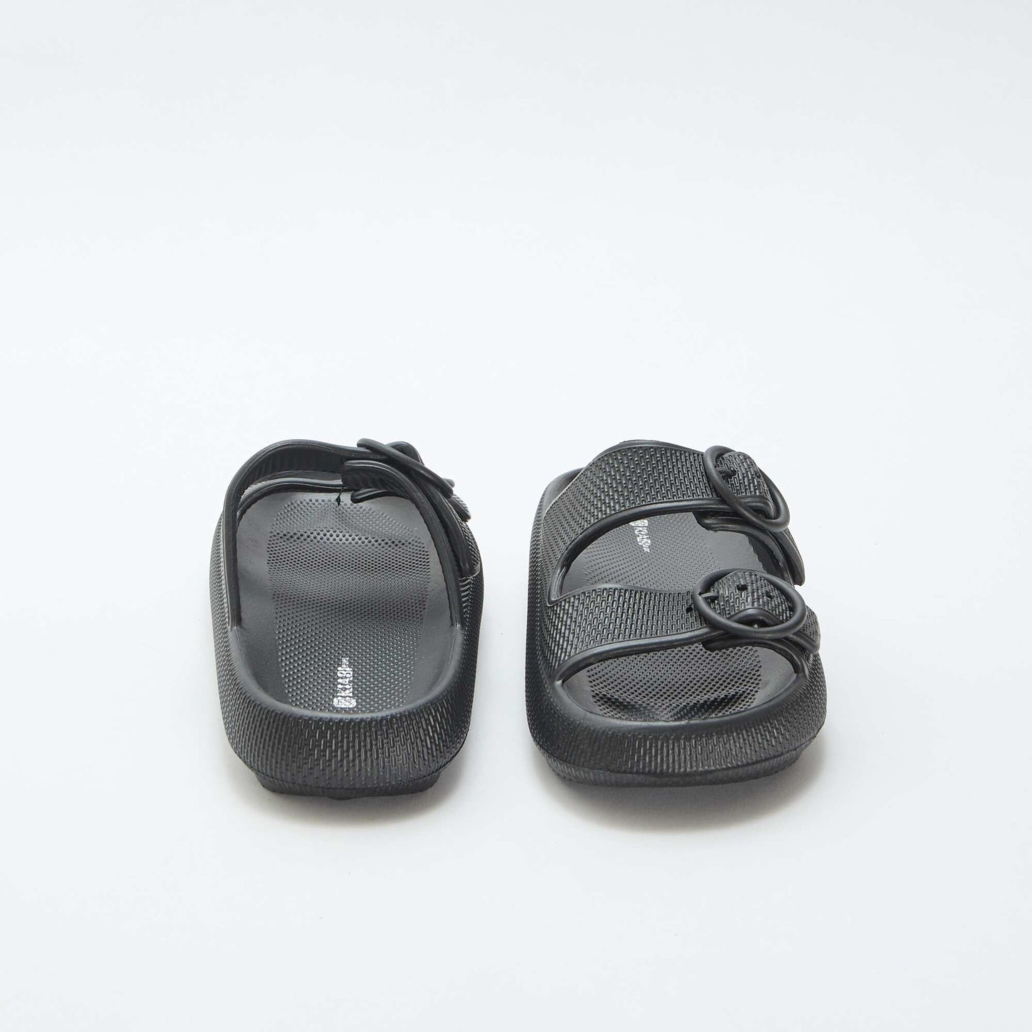 Plain double-strap mules BLACK