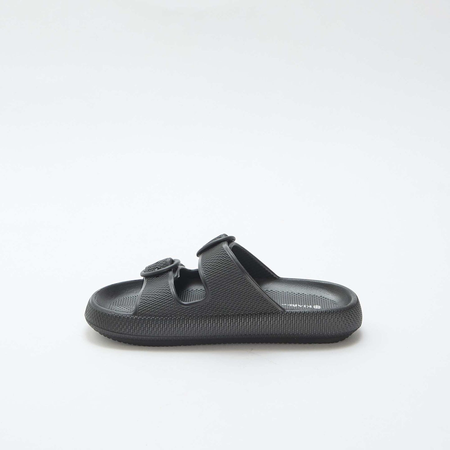 Plain double-strap mules BLACK