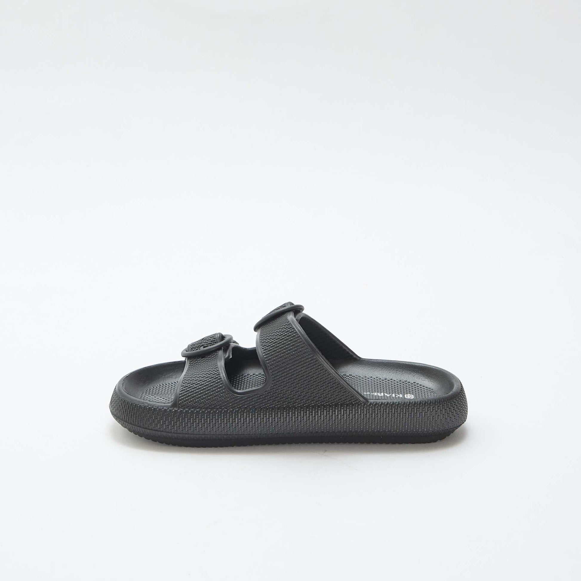 Plain double-strap mules BLACK