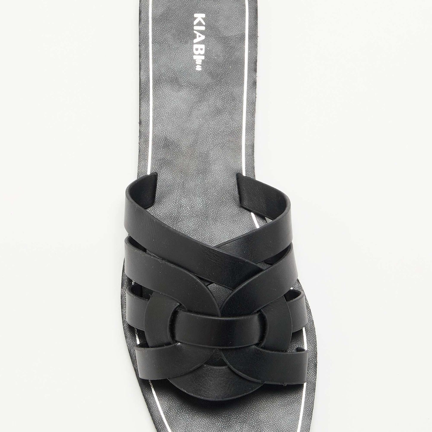 Flat sandals with crossover straps BLACK