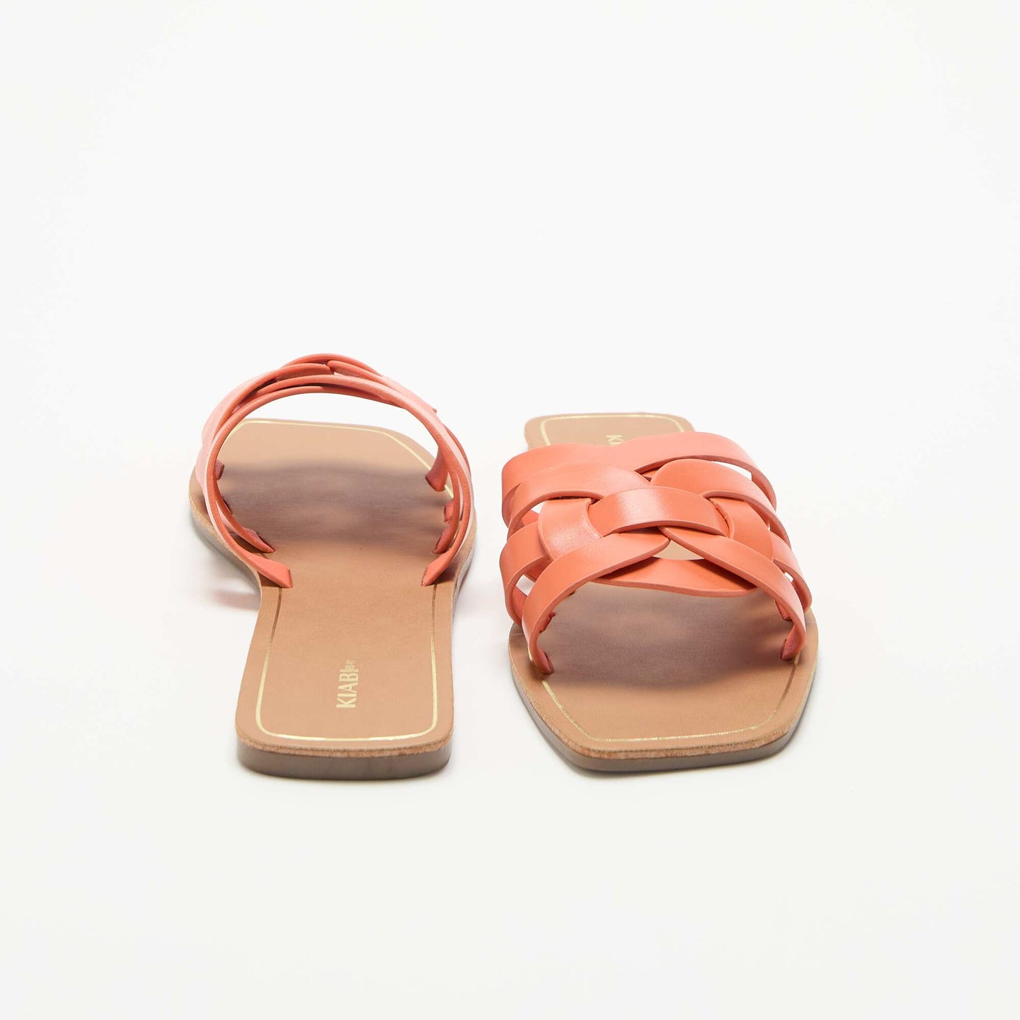 Flat sandals with crossover straps ORANGE
