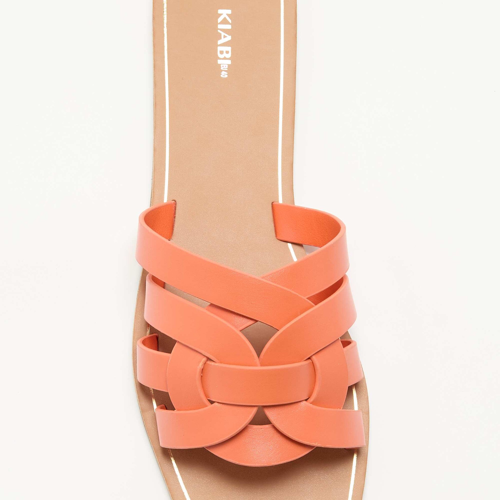 Flat sandals with crossover straps ORANGE