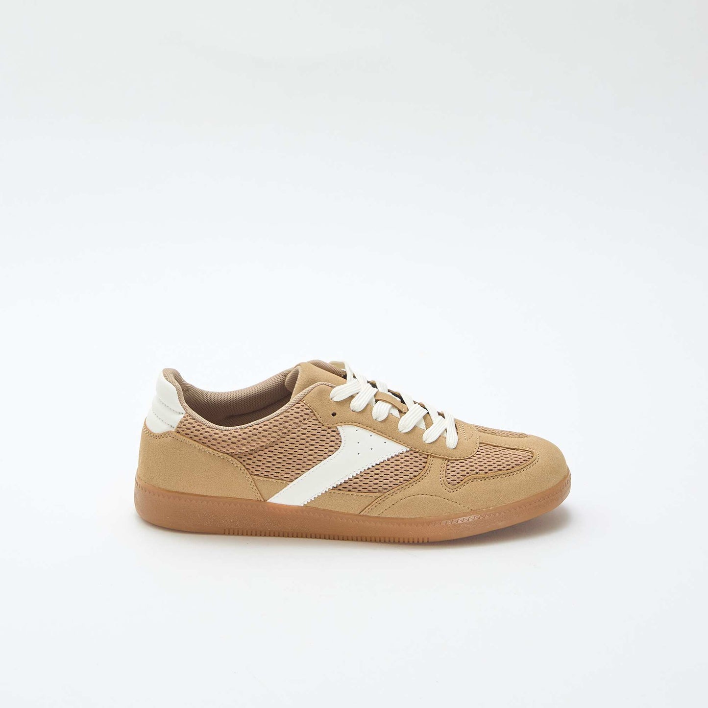 Low-top sneakers with textile details BROWN