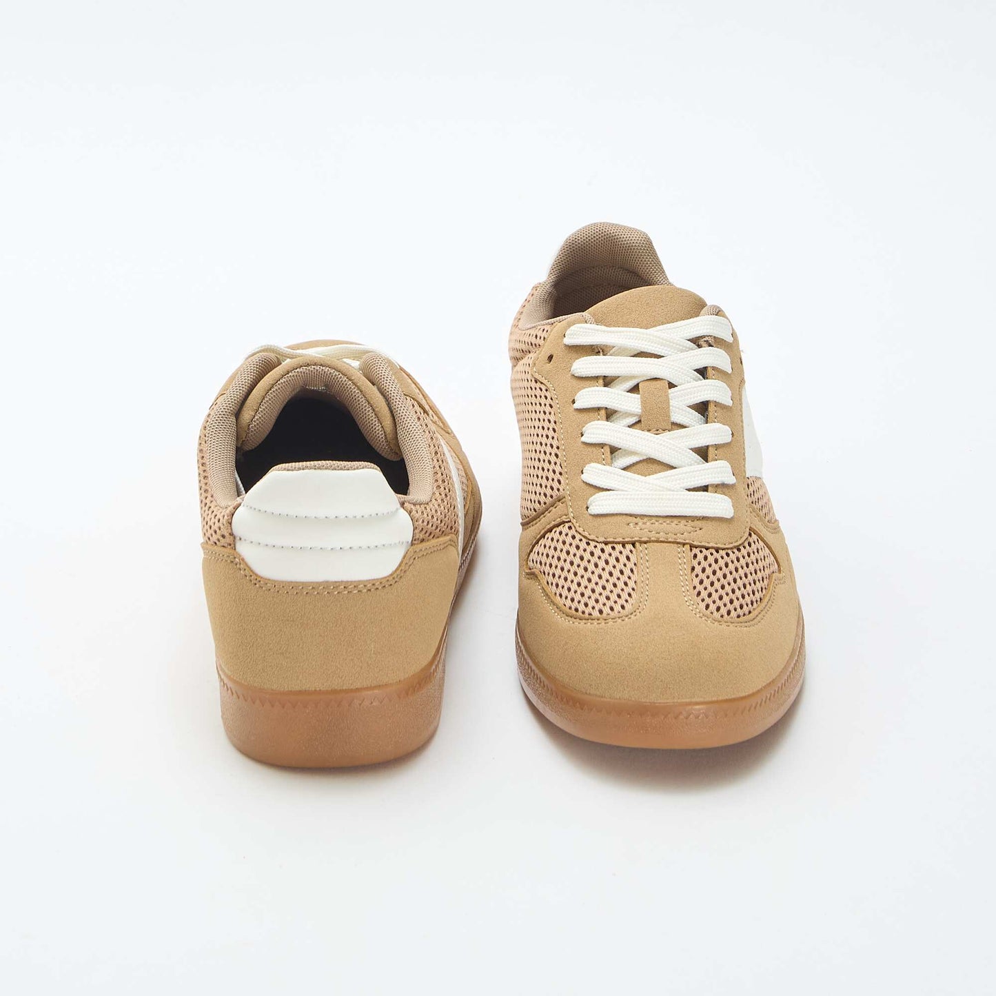 Low-top sneakers with textile details BROWN