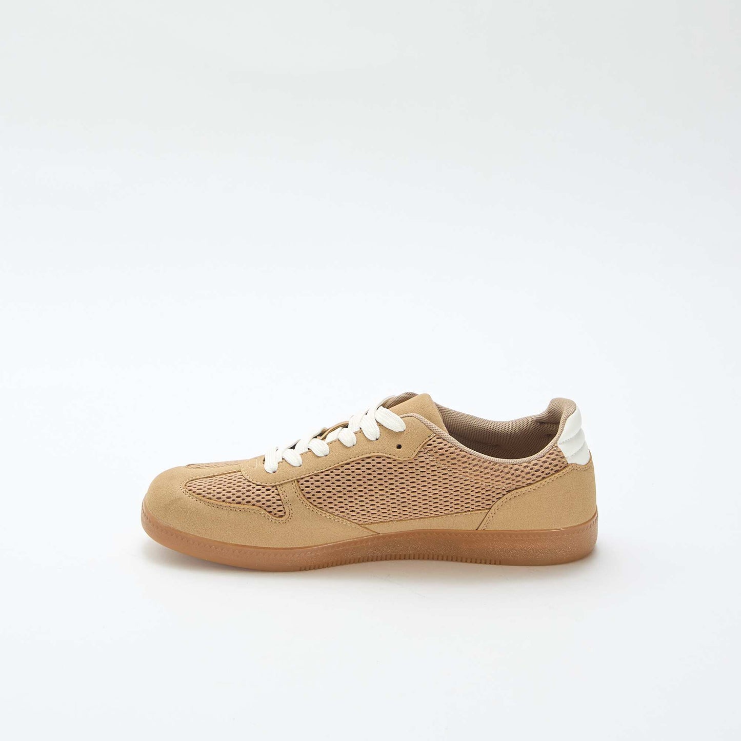 Low-top sneakers with textile details BROWN