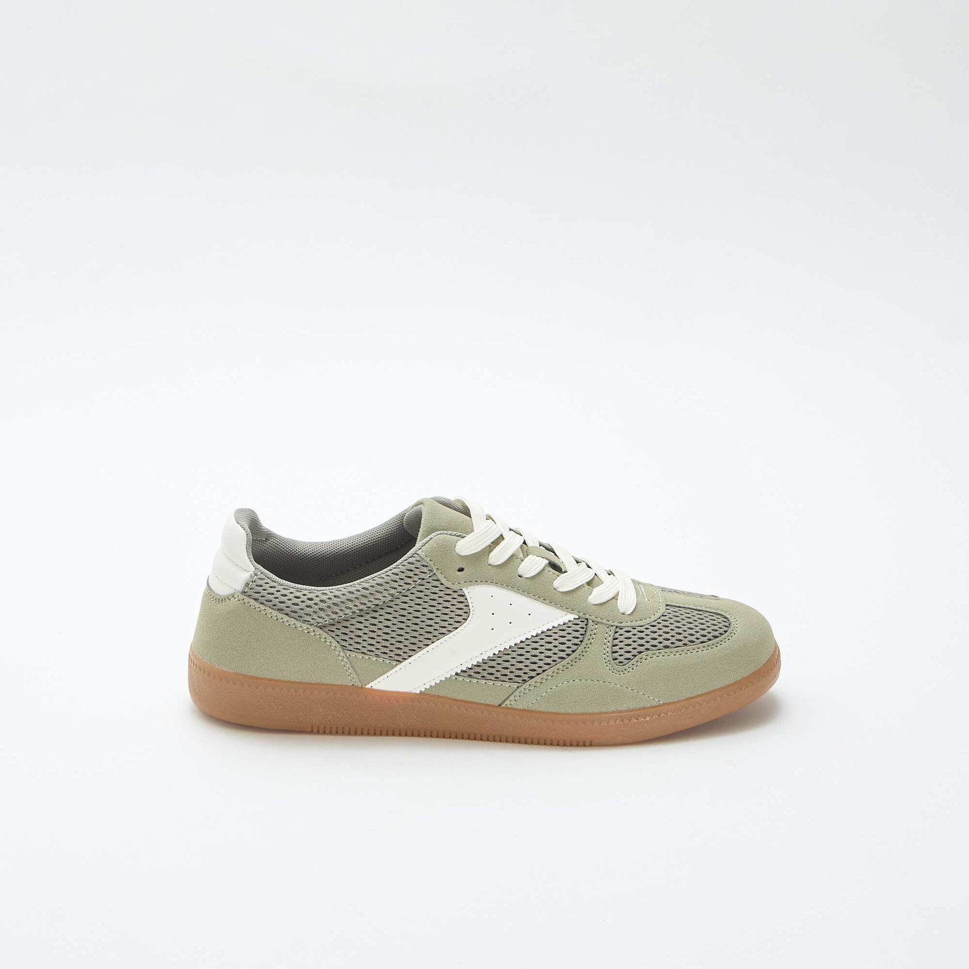 Low-top sneakers with textile details GREEN