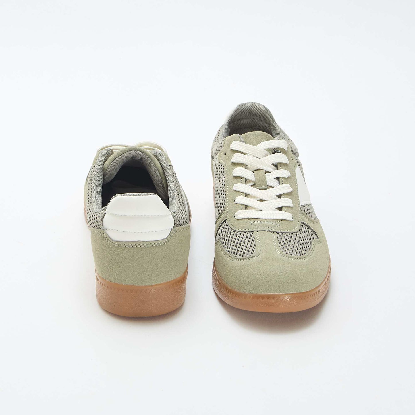 Low-top sneakers with textile details GREEN