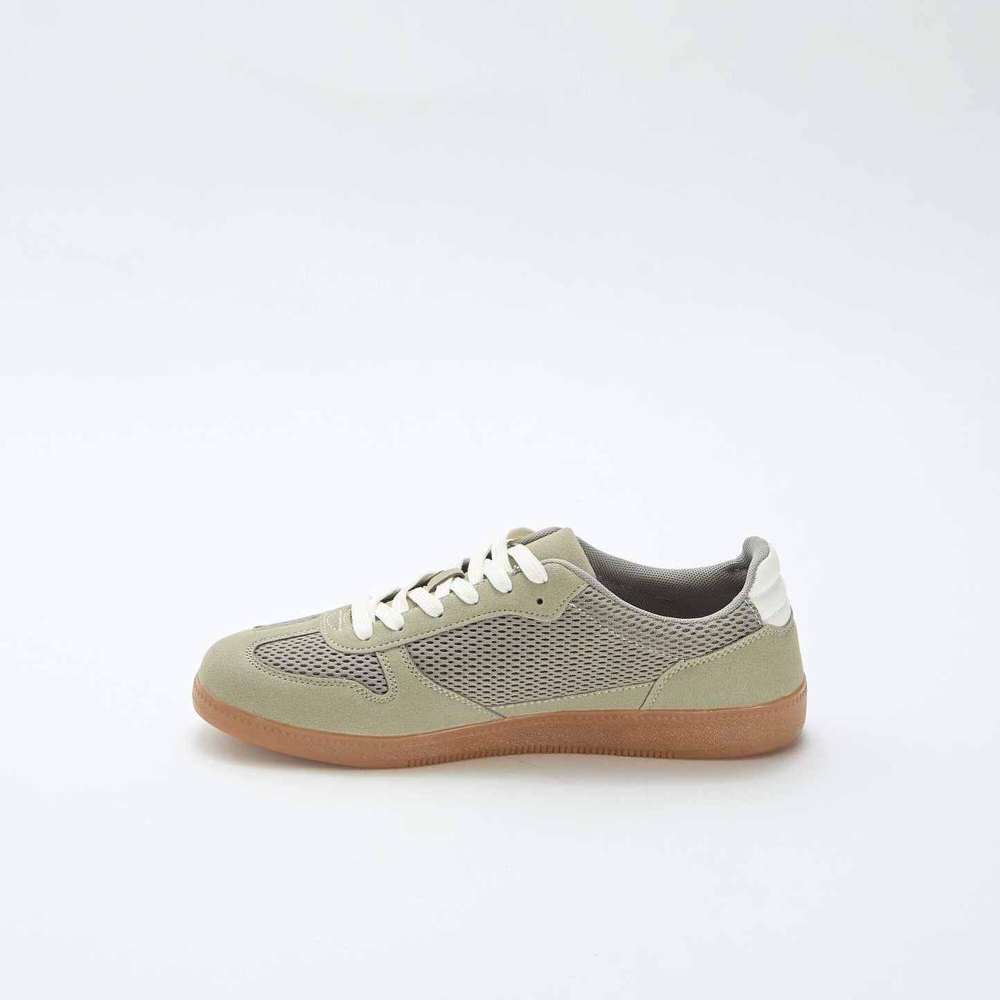 Low-top sneakers with textile details GREEN