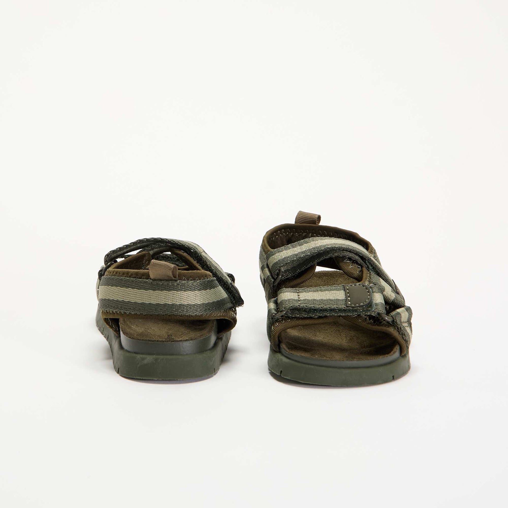 Double strap sandals with hook-and-loop fastening KHAKI