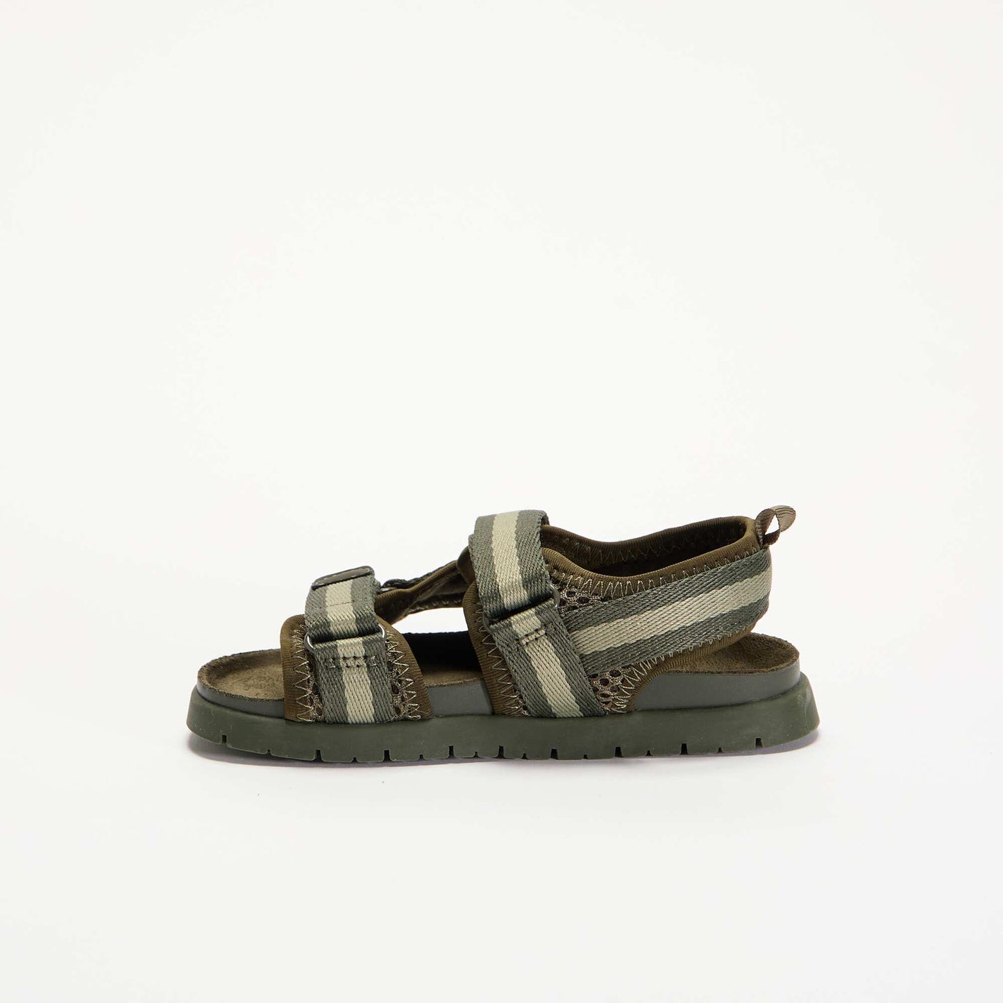 Double strap sandals with hook-and-loop fastening KHAKI