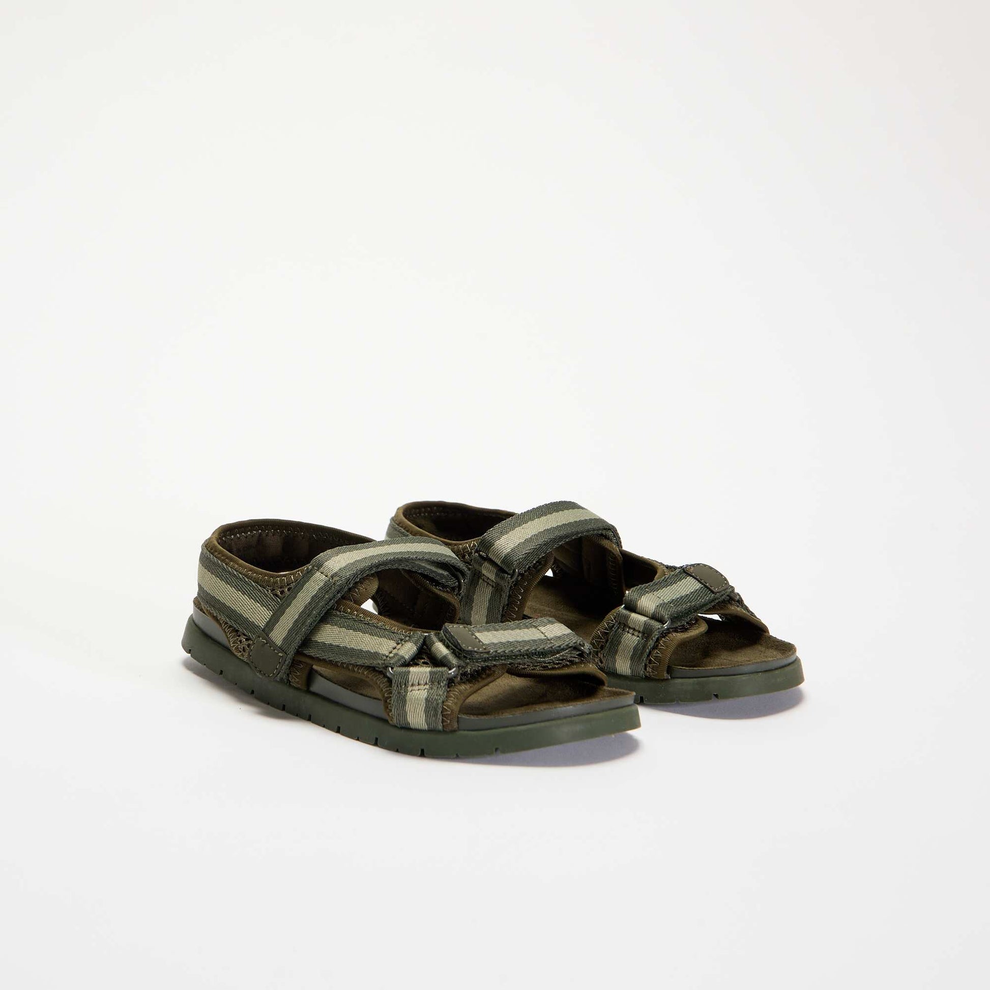 Double strap sandals with hook-and-loop fastening KHAKI