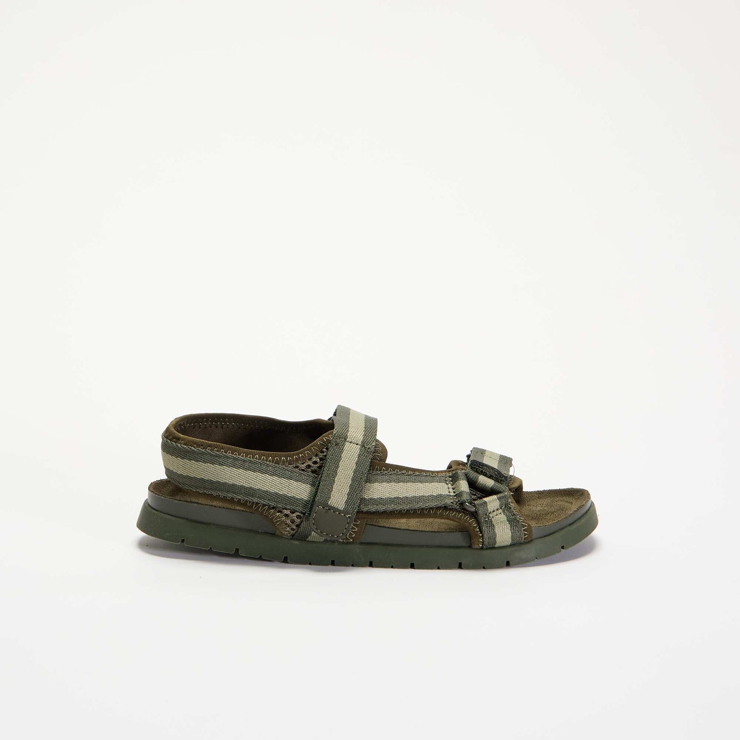 Double strap sandals with hook-and-loop fastening KHAKI