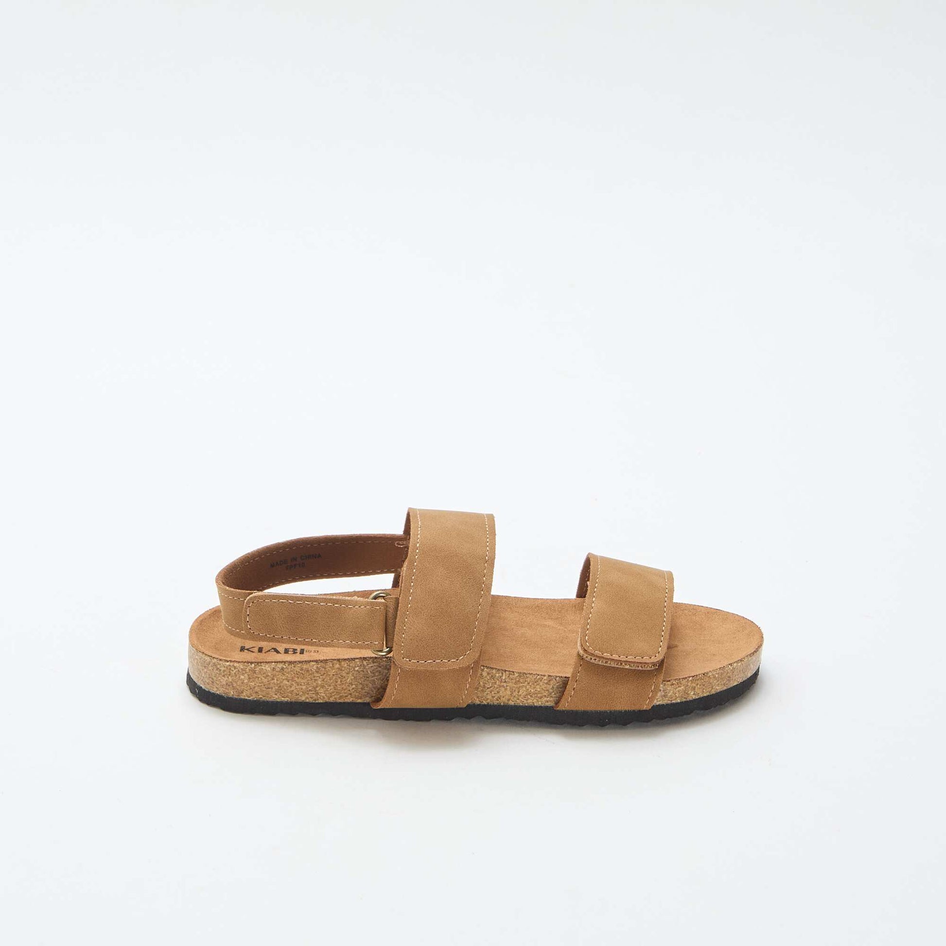 Double-strap sandals with hook-and-loop fastening BROWN