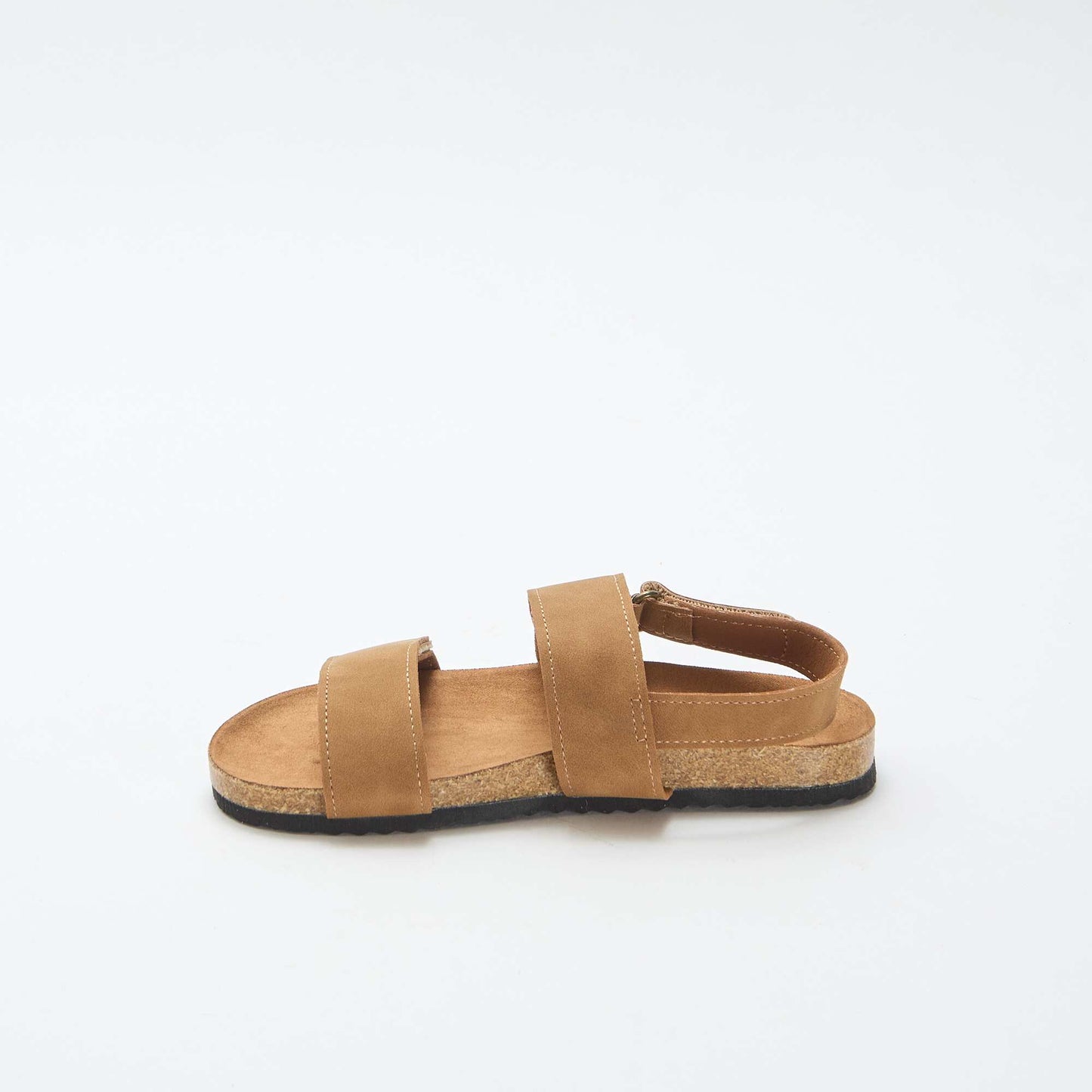 Double-strap sandals with hook-and-loop fastening BROWN