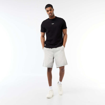 Elastic Waist Denim Bermuda Shorts GREY
