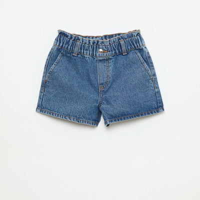 Paper Bag Denim Shorts BLUE