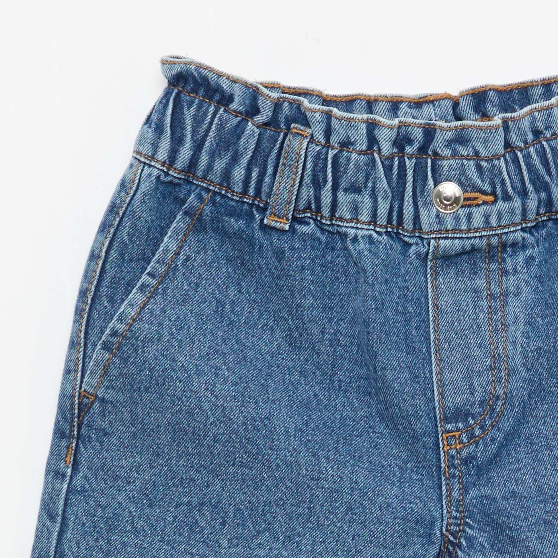 Paper Bag Denim Shorts BLUE
