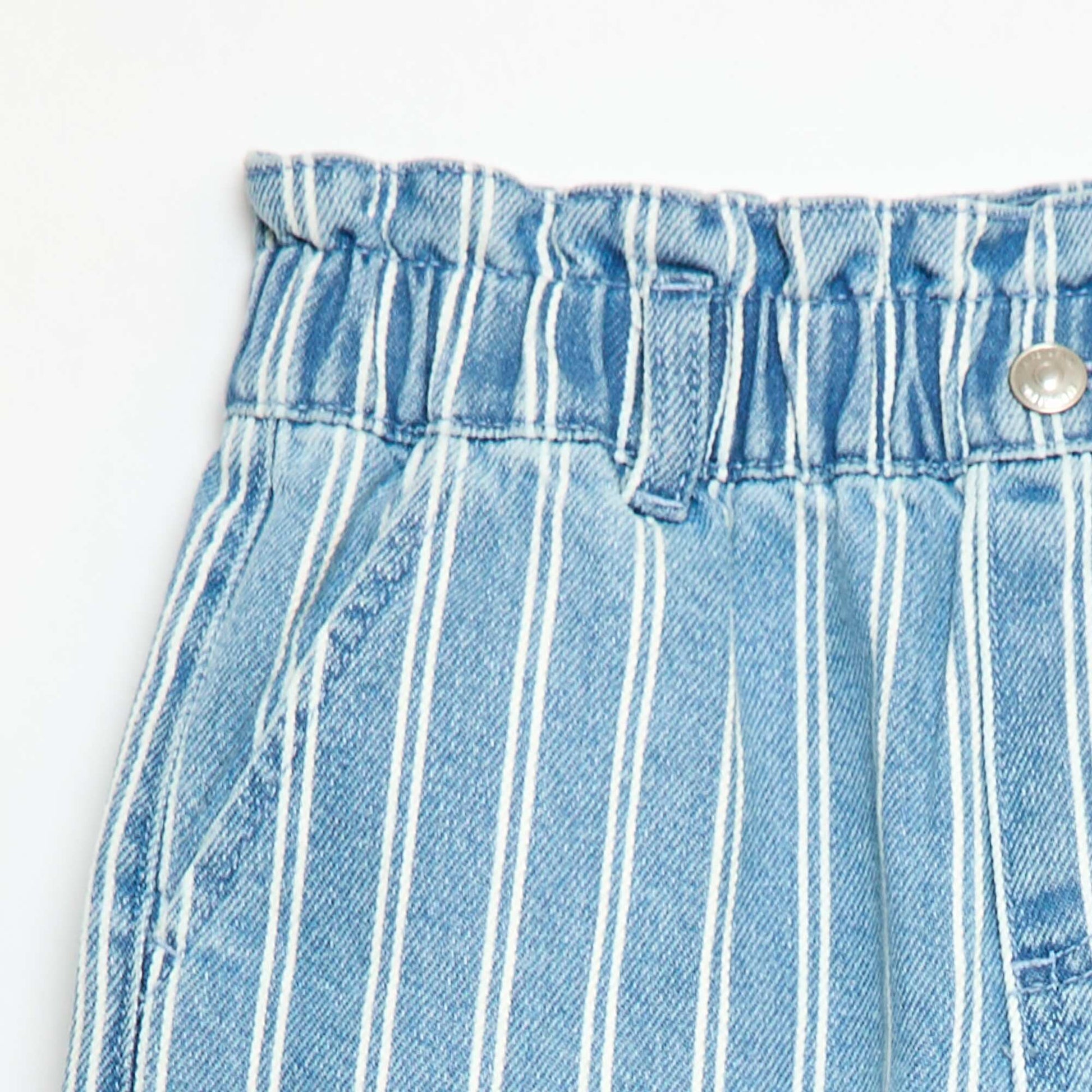 Paper Bag Denim Shorts BLUE